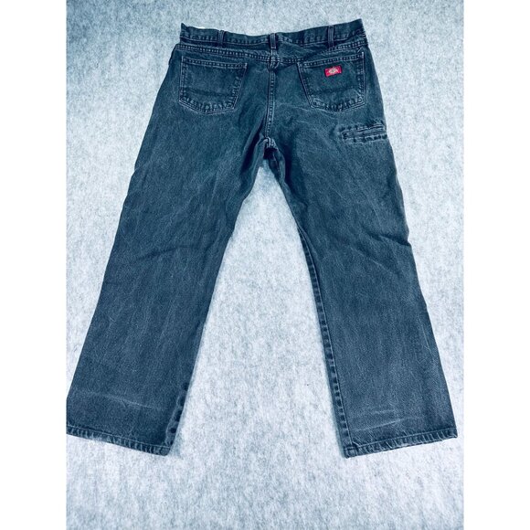 Dickies Mens 40x32 Regular Fit Denim Black Jeans Straight Leg 100% Cotton - Picture 3 of 9